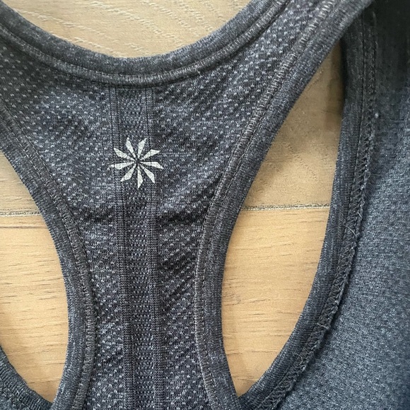 2 Athleta Momentum Racerback Tank Tops, charcoal gray and heather blue, xs - Picture 4 of 4
